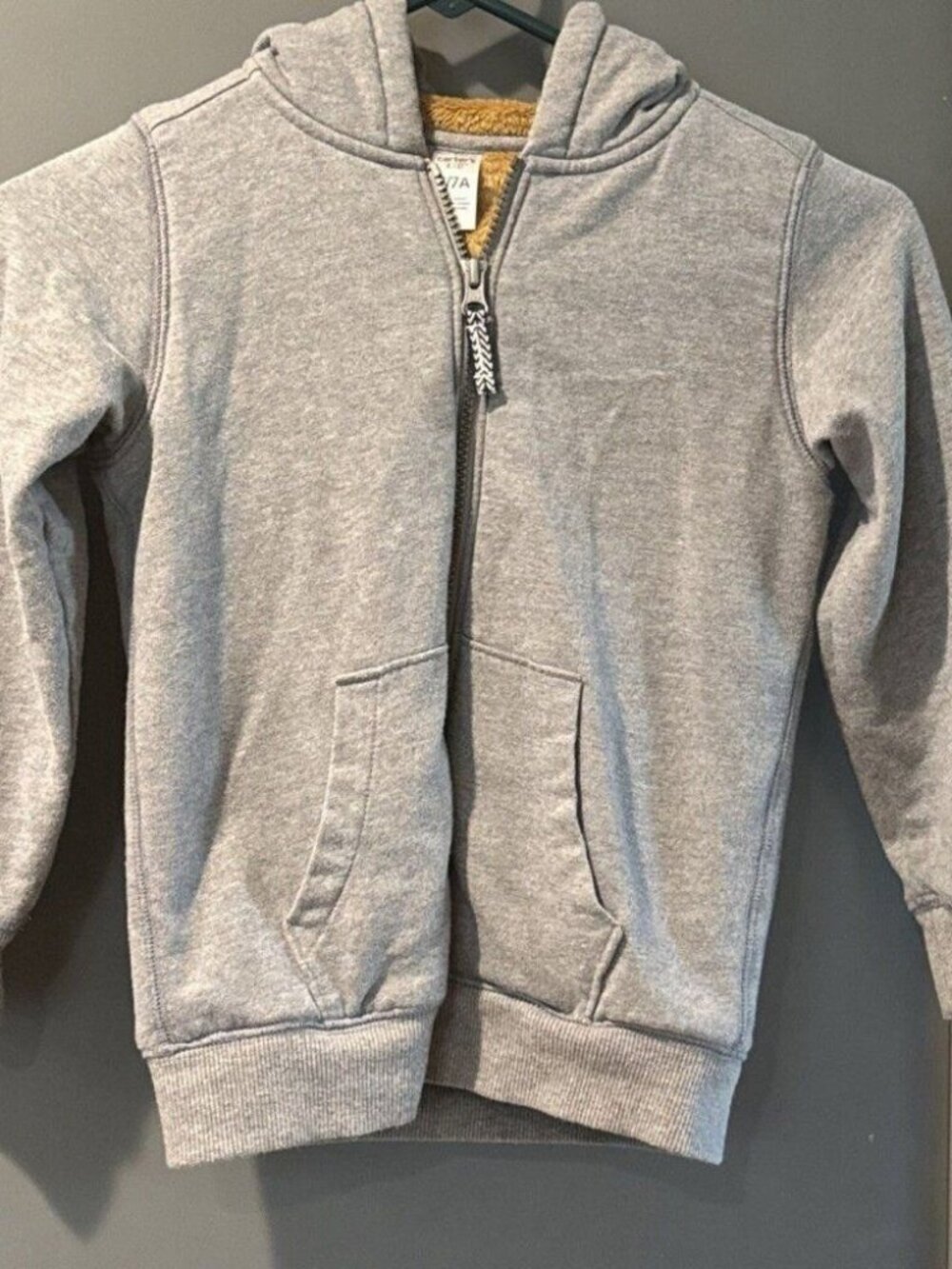Carter's Kid Blue Full Zip-Up Lined Hooded Sweatshirt Jacket Size 7/7A